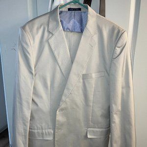 Alan Flusser Suit Jacket 48L and Pants 38x32 Champagne